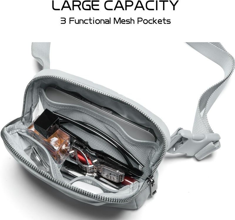 Gitus Belt Bag for Women Fanny Pack Crossbody Bags for Women Fashion Waist Packs with Adjustable Strap Gifts for Women Men (Lightgrey) - Image 5